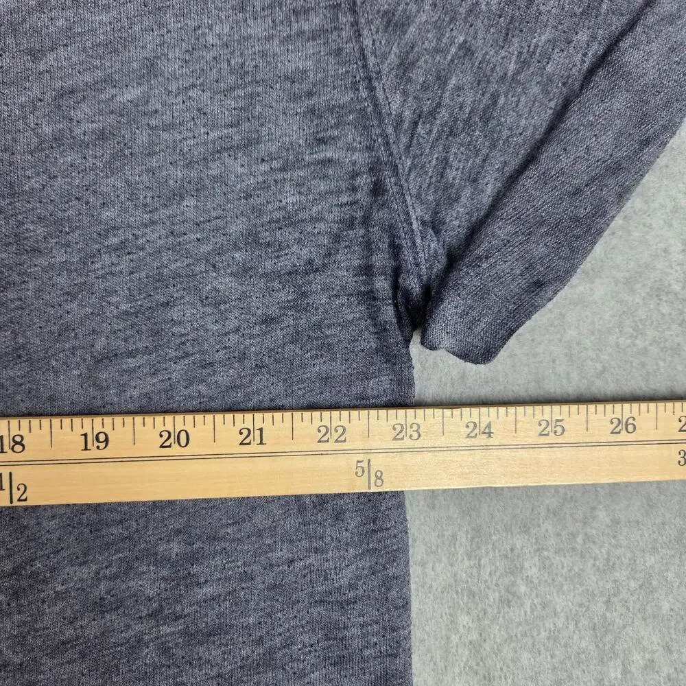 We The Free Womens Large Heathered Navy Tee Shirt Rolled Sleeve